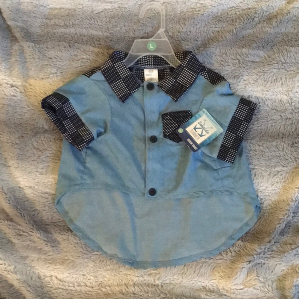 Bond & Co denim dog shirt